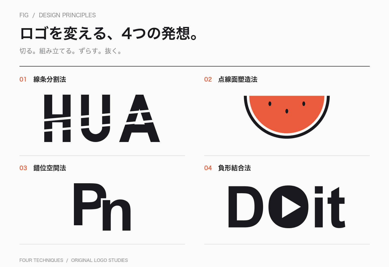 ロゴデザインの4つの手法 ― 文字と図形を印象的に変えるテクニック